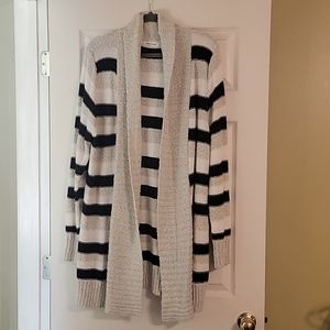 Maurices Multi Texture Striped Open Cardigan, Size 1